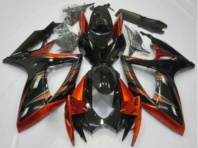 Purchase 2006-2007 Orange Glossy Black Suzuki GSXR 600 / GSXR 750 Motorcycle Fairings UK