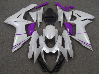 Purchase 2011-2024 Pearl White and Purple Suzuki GSXR 600 / GSXR 750 Motorcycle Fairings UK