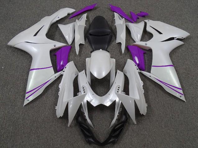 Purchase 2011-2024 Pearl White and Purple Suzuki GSXR 600 / GSXR 750 Motorcycle Fairings UK