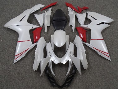 Purchase 2011-2024 Pearl White and Red Suzuki GSXR 600 / GSXR 750 Motorcycle Fairings UK