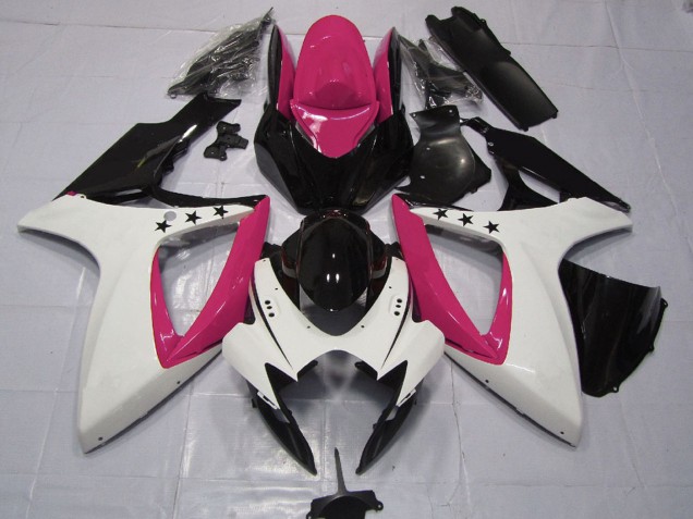 Purchase 2006-2007 Pink White Glossy Black Star Suzuki GSXR 600 / GSXR 750 Motorcycle Fairings UK