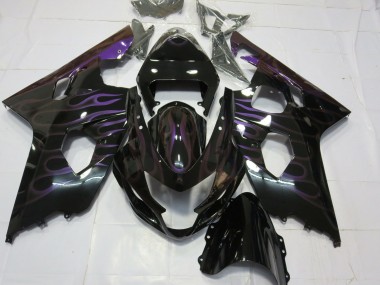 Purchase 2004-2005 Glossy Black Purple Flame Suzuki GSXR 600 / GSXR 750 Motorcycle Fairings UK