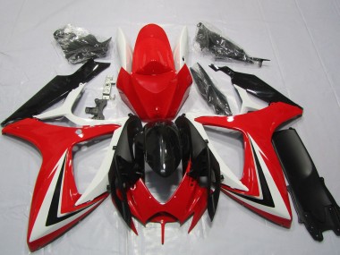 Purchase 2006-2007 White Red Glossy Black Stripe Suzuki GSXR 600 / GSXR 750 Motorcycle Fairings UK