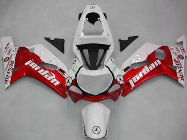 Purchase 2001-2003 White Red Jordan Dunlop Suzuki GSXR 600 / GSXR 750 Motorcycle Fairings UK