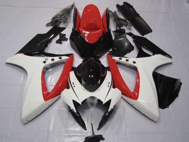 Purchase 2006-2007 Red White Glossy Black Suzuki GSXR 600 / GSXR 750 Motorcycle Fairings UK