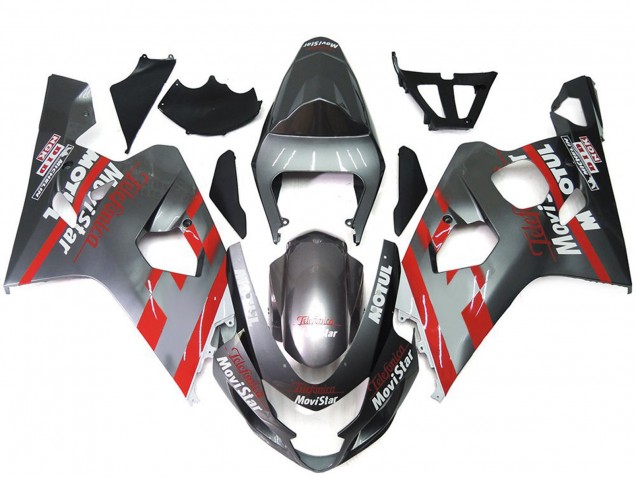 Purchase 2004-2005 Silver Red MoviStar Suzuki GSXR 600 / GSXR 750 Motorcycle Fairings UK