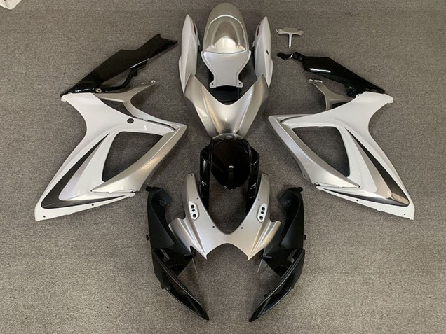 Purchase 2006-2007 Silver White Glossy Black OEM Style Suzuki GSXR 600 / GSXR 750 Motorcycle Fairings UK