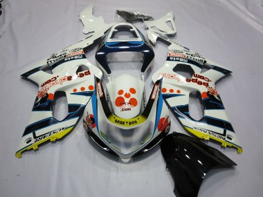 Purchase 2001-2003 White Blue Red Yellow Spots Suzuki GSXR 600 / GSXR 750 Motorcycle Fairings UK