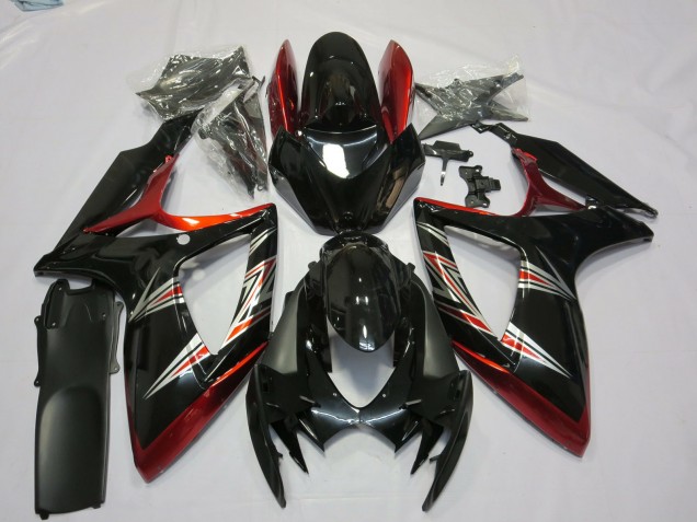 Purchase 2006-2007 Red Glossy Black Suzuki GSXR 600 / GSXR 750 Motorcycle Fairings UK