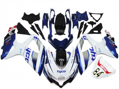 Purchase 2008-2010 White Silver Blue Black Tyco Suzuki GSXR 600 / GSXR 750 Motorcycle Fairings UK