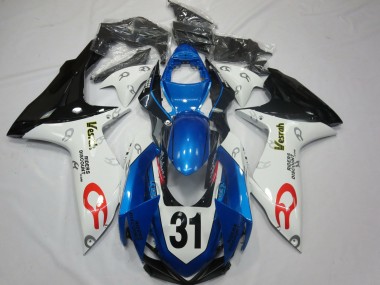 Purchase 2011-2024 White Blue Glossy Black Vesrah 31 Suzuki GSXR 600 / GSXR 750 Motorcycle Fairings UK