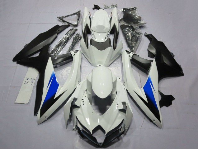 Purchase 2008-2010 White Blue Matte Black Suzuki GSXR 600 / GSXR 750 Motorcycle Fairings UK