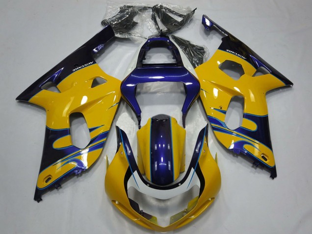 Purchase 2001-2003 Yellow Blue Suzuki GSXR 600 / GSXR 750 Motorcycle Fairings UK
