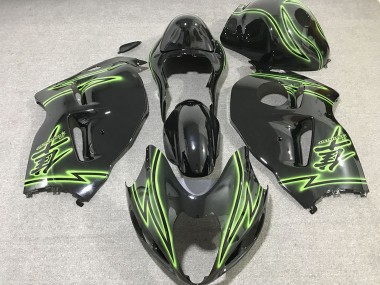 Purchase 1996-2007 Glossy Black Green Lightning Suzuki GSXR 1300 Motorcycle Fairings UK