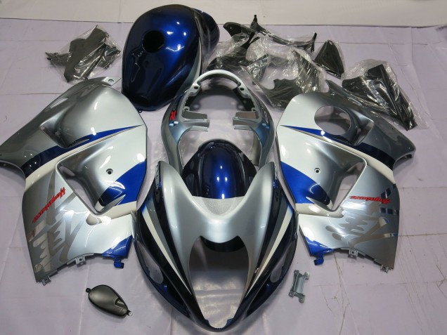 Purchase 1996-2007 Silver Blue Suzuki GSXR 1300 Motorcycle Fairing UK