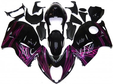 Purchase 1996-2007 Glossy Black Purple Flame Suzuki GSXR 1300 Motorcycle Fairings UK