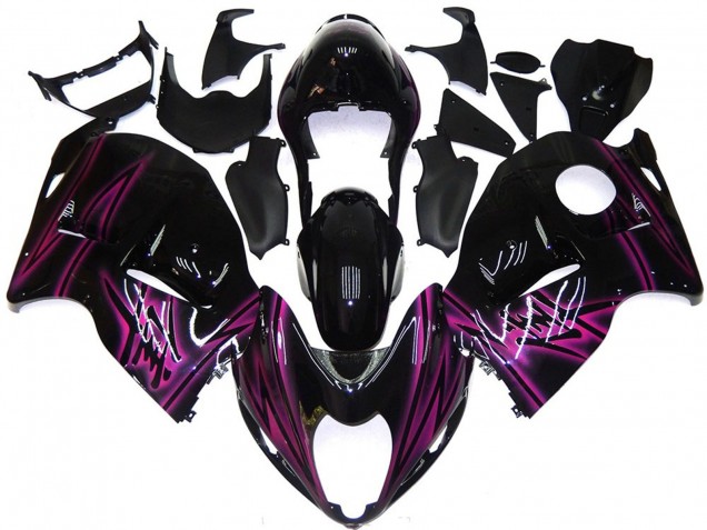 Purchase 1996-2007 Glossy Black Purple Flame Suzuki GSXR 1300 Motorcycle Fairings UK