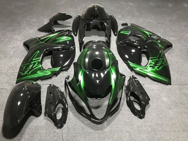 Purchase 2008-2020 Glossy Black and Green Suzuki GSXR 1300 Motorcycle Fairings UK
