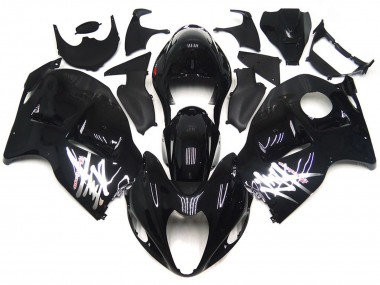 Purchase 1996-2007 Glossy Black with Silver Decals Suzuki GSXR 1300 Motorcycle Fairings UK