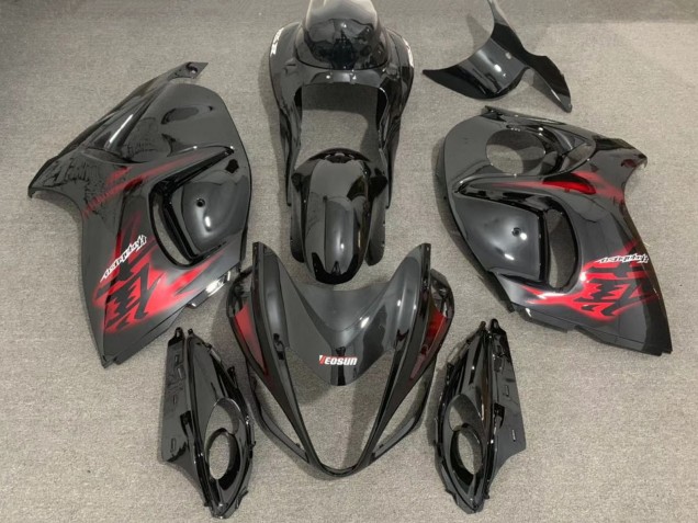 Purchase 2008-2020 Glossy Black Red Suzuki GSXR 1300 Motorcycle Fairings UK
