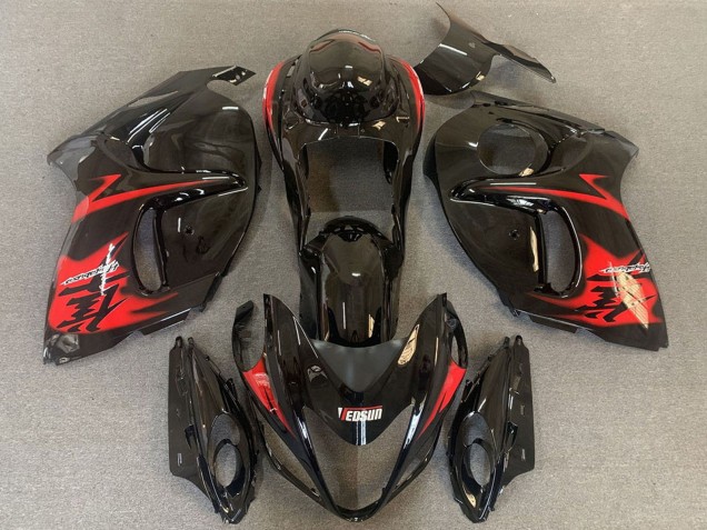 Purchase 2008-2020 Glossy Black with Red Logo Suzuki GSXR 1300 Motorcycle Fairings UK