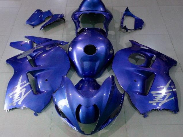 Purchase 1996-2007 Glossy Blue Silver Logo Suzuki GSXR 1300 Motorcycle Fairings UK