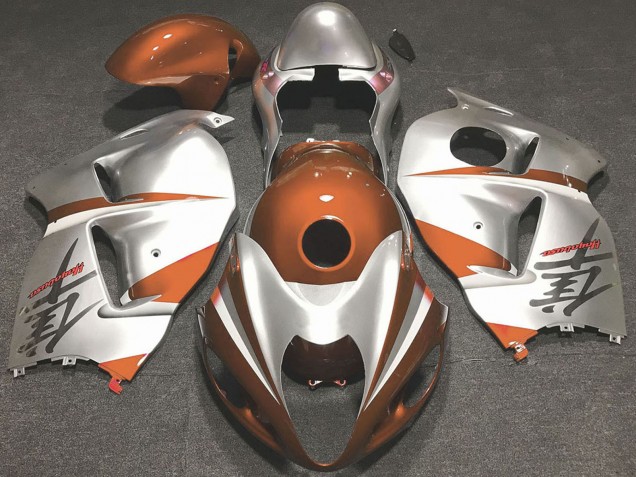 Purchase 1996-2007 Glossy Orange and Silver Suzuki GSXR 1300 Motorcycle Fairings UK