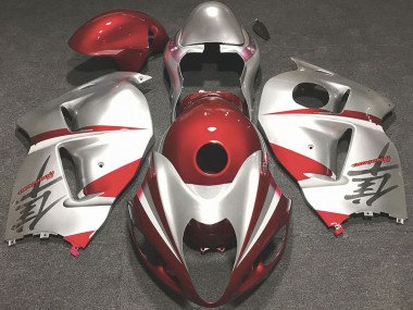 Purchase 1996-2007 Glossy Red and Silver Suzuki GSXR 1300 Motorcycle Fairings UK