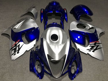 Purchase 2008-2020 Glossy Silver and Blue Suzuki GSXR 1300 Motorcycle Fairings UK