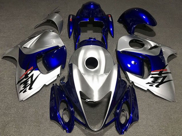 Purchase 2008-2020 Glossy Silver and Blue Suzuki GSXR 1300 Motorcycle Fairings UK