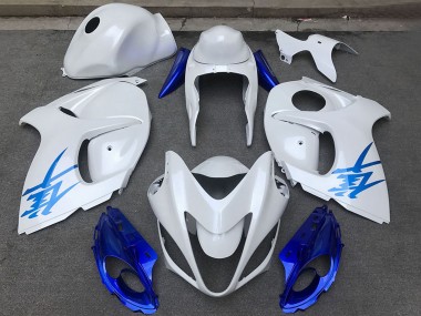 Purchase 2008-2020 Glossy White Blue Suzuki GSXR 1300 Motorcycle Fairings UK