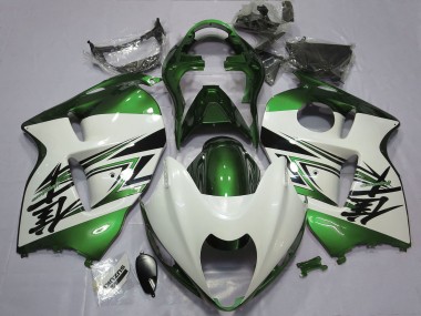 Purchase 1996-2007 Glossy White Green Suzuki GSXR 1300 Motorcycle Fairings UK