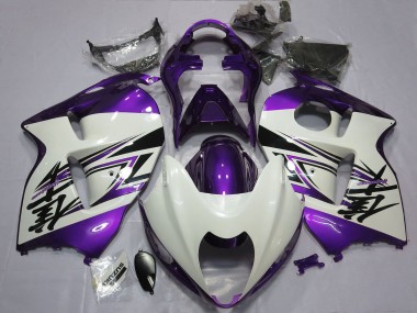 Purchase 1996-2007 Glossy White Purple Suzuki GSXR 1300 Motorcycle Fairings UK