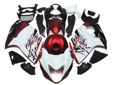 Purchase 2008-2020 Glossy White Deep Red Suzuki GSXR 1300 Motorcycle Fairings UK