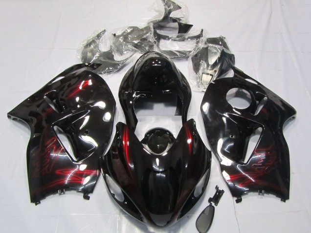 Purchase 1996-2007 Red Glossy Black Suzuki GSXR 1300 Motorcycle Fairings UK