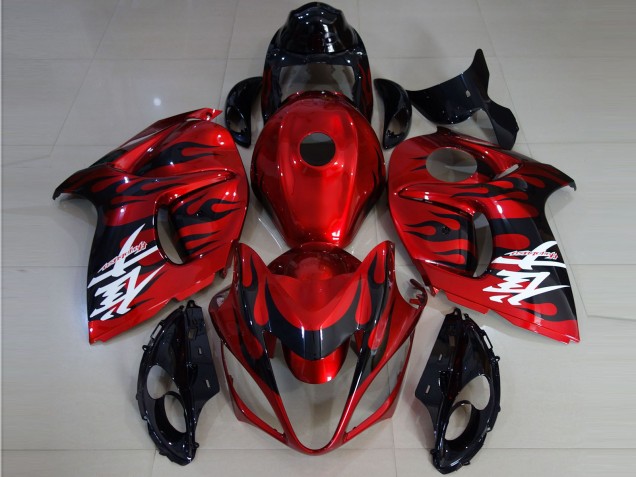 Purchase 2008-2020 Red Black Flame Suzuki GSXR 1300 Motorcycle Fairings UK