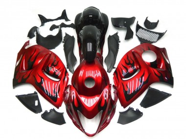 Purchase 2008-2020 Red with Black Flame Suzuki GSXR 1300 Motorcycle Fairings UK