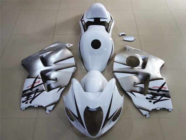 Purchase 1996-2007 White Silver Suzuki GSXR 1300 Motorcycle Fairings UK