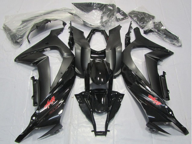 Purchase 2011-2015 Glossy Black Matte Black Red Decal Kawasaki ZX10R Motorcycle Fairings UK