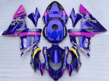 Purchase 2004-2005 Blue and Pink Trick Star Kawasaki ZX10R Motorcycle Fairings UK