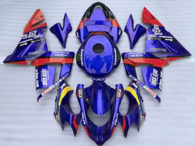 Purchase 2004-2005 Blue and Red Trick Star Kawasaki ZX10R Motorcycle Fairings UK