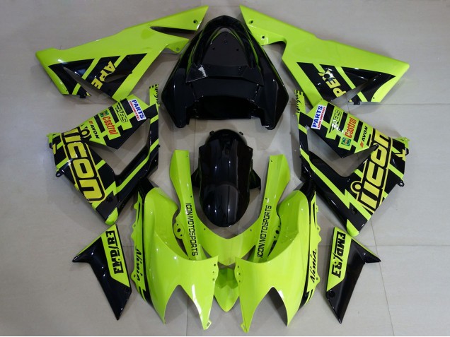 Purchase 2004-2005 Custom High Viz Yellow Kawasaki ZX10R Motorcycle Fairings UK