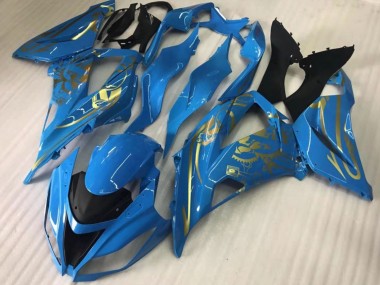 Purchase 2016-2020 Blue Gold Kawasaki ZX10R Motorcycle Fairings UK