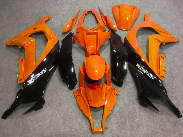 Purchase 2016-2020 Orange Glossy Black Kawasaki ZX10R Motorcycle Fairings UK