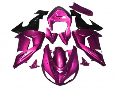 Purchase 2006-2007 Pink Glossy Black Kawasaki ZX10R Motorcycle Fairings UK