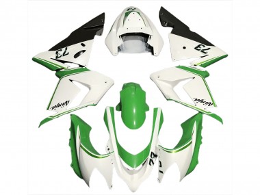 Purchase 2004-2005 Glossy White Green Kawasaki ZX10R Motorcycle Fairings UK