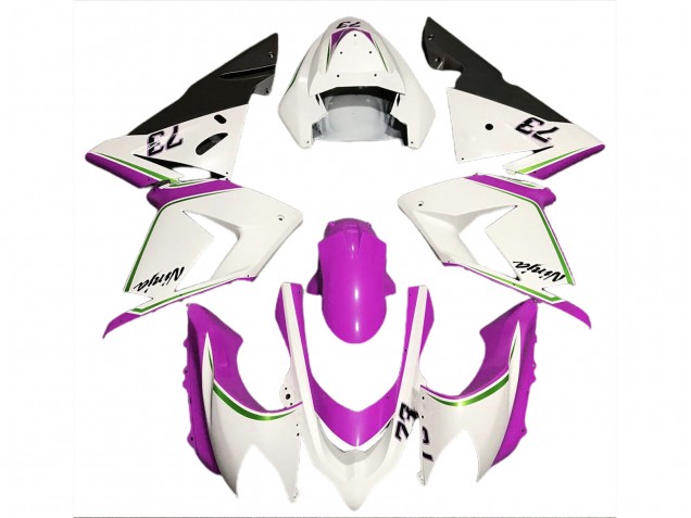 Purchase 2004-2005 Glossy White Pink Kawasaki ZX10R Motorcycle Fairings UK