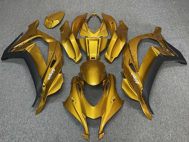 Purchase 2016-2020 Gold Black White Ninja Kawasaki ZX10R Motorcycle Fairings UK