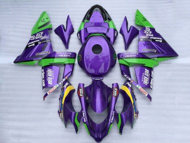Purchase 2004-2005 Green Purple Trick Star Kawasaki ZX10R Motorcycle Fairings UK