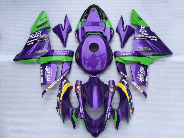Purchase 2004-2005 Green Purple Trick Star Kawasaki ZX10R Motorcycle Fairings UK